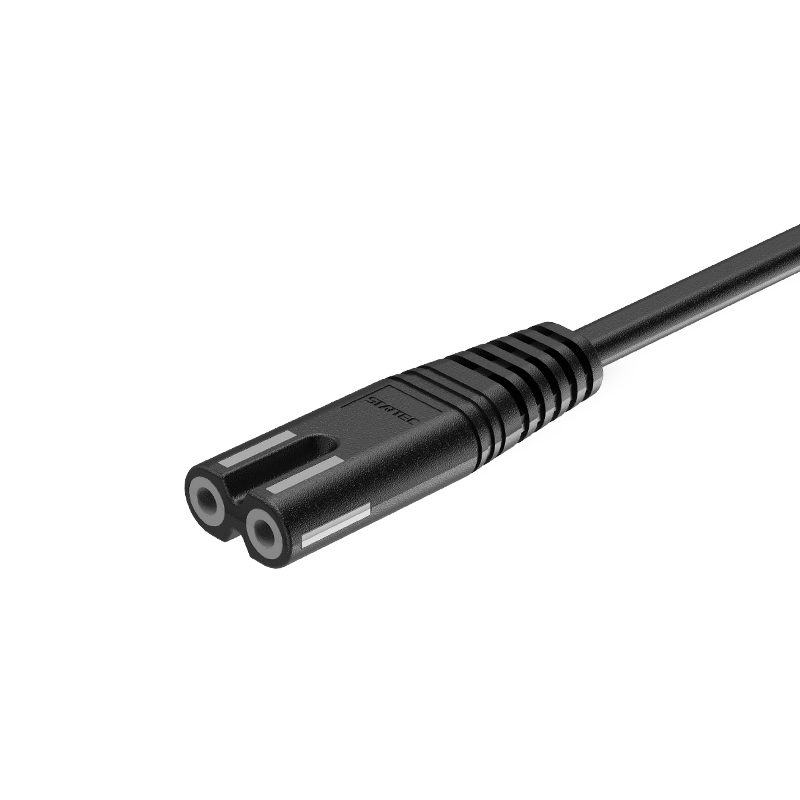 Zweilochiger achtförmiger Heck-IEC-C8-Anschluss Netzkabel nach europäischem Standard